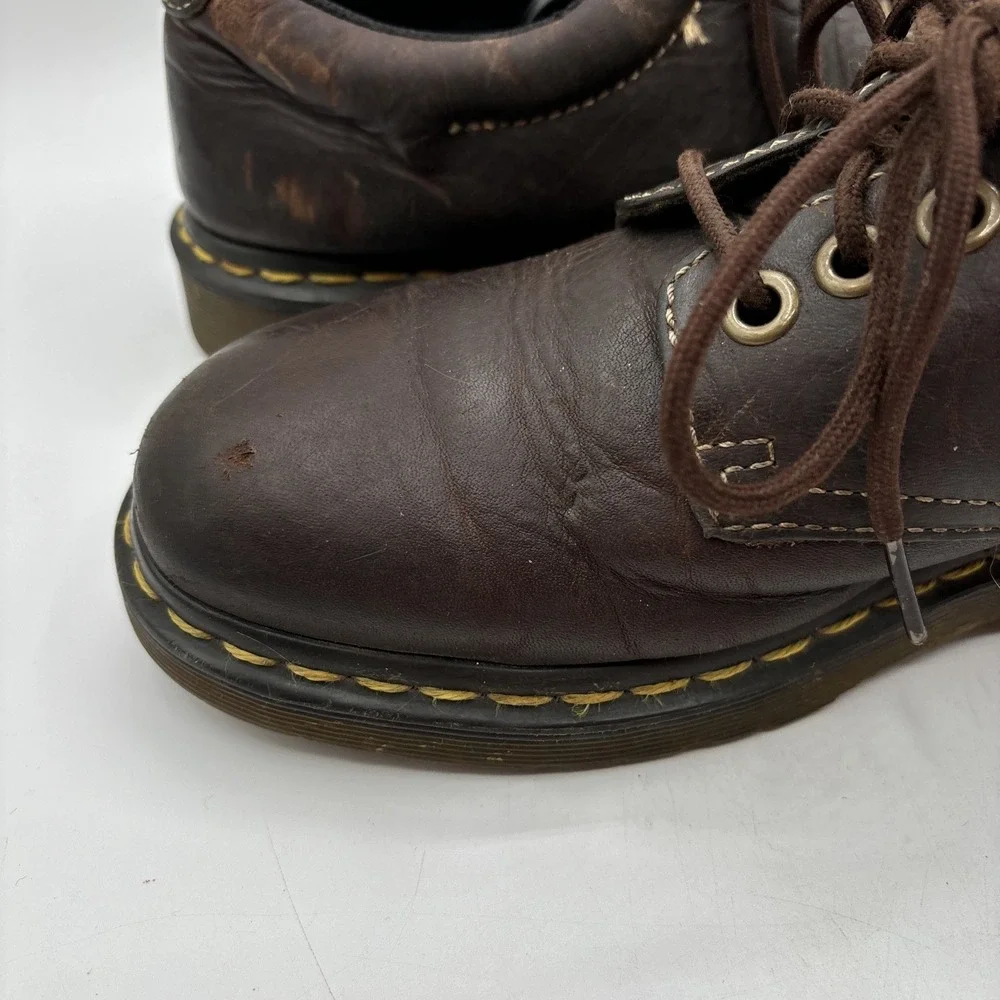 Dr. Martens Boston Shoes Men's Size 7 Brown Leather Derby Oxford Chunky Lace Up